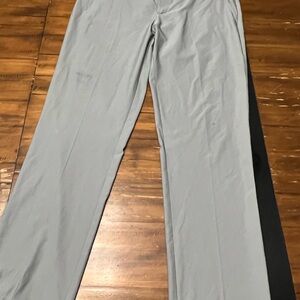 Gray and Black Chinos with Sporty Stripe